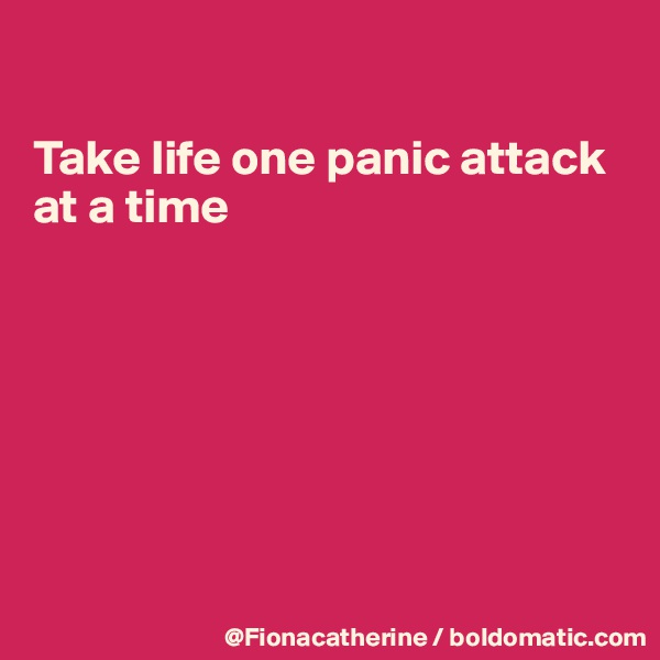 

Take life one panic attack
at a time







