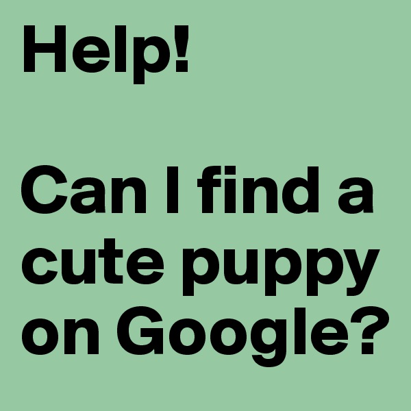 Help! 

Can I find a cute puppy on Google?