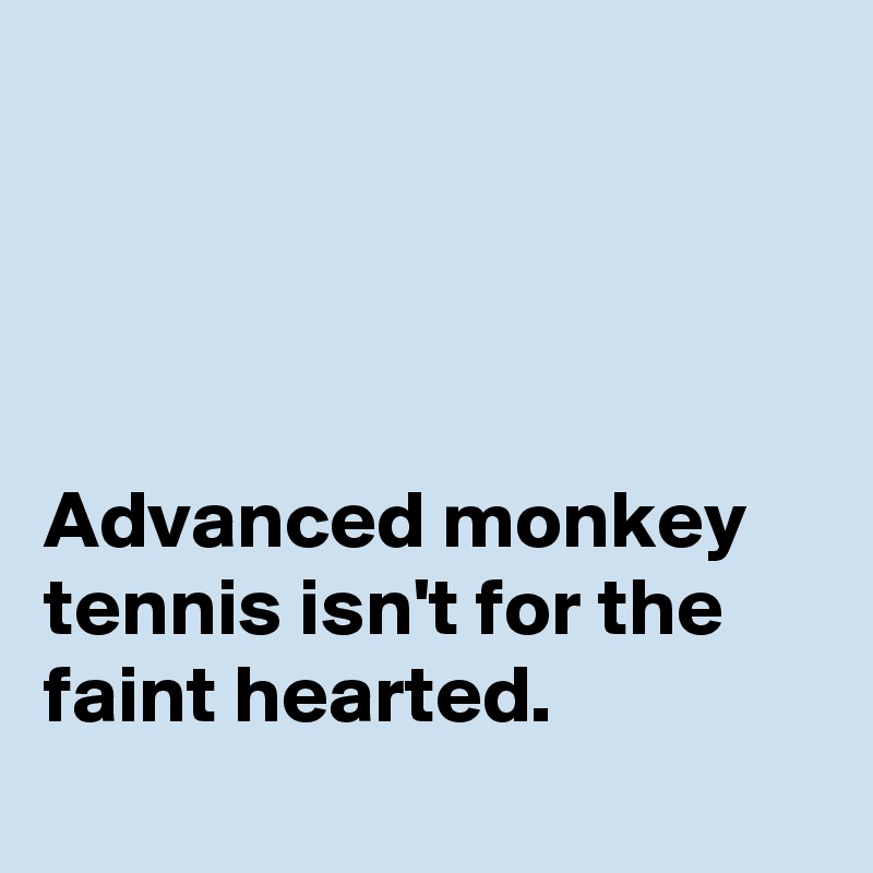 




Advanced monkey tennis isn't for the faint hearted.
