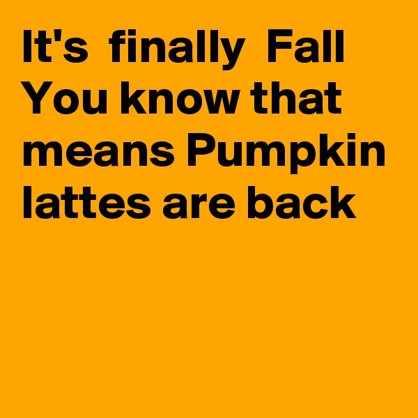 It's  finally  Fall
You know that means Pumpkin lattes are back 


