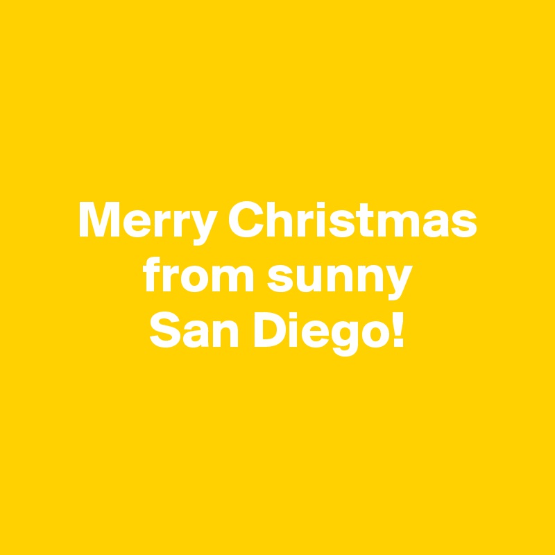 


 Merry Christmas
 from sunny
 San Diego!


