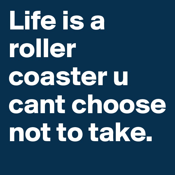 Life is a roller coaster u cant choose not to take. 