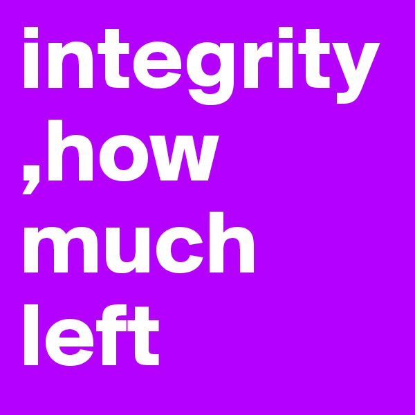 integrity,how much left