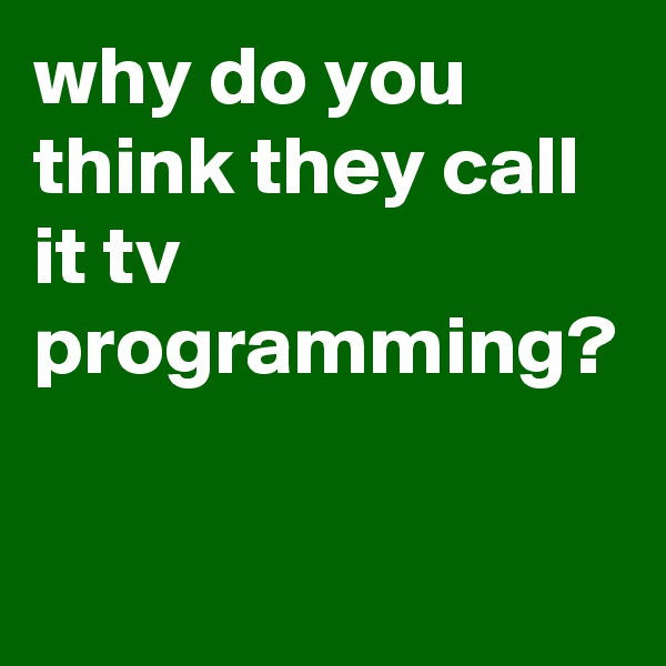 why do you think they call it tv programming?