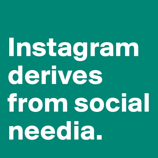 
Instagram derives from social needia. 