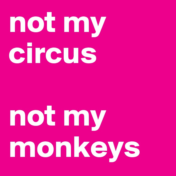 not my circus 

not my monkeys 