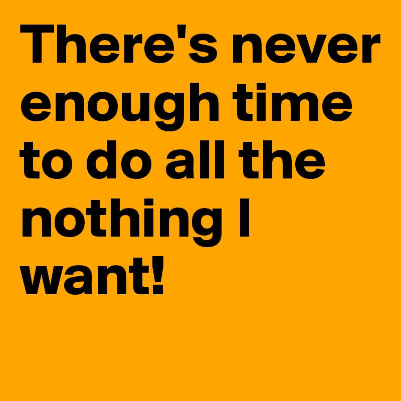 There's never enough time to do all the nothing I want!
