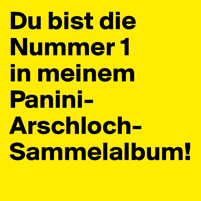 Du bist die Nummer 1
in meinem Panini-Arschloch-Sammelalbum!