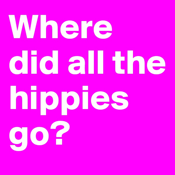 Where did all the hippies go? 