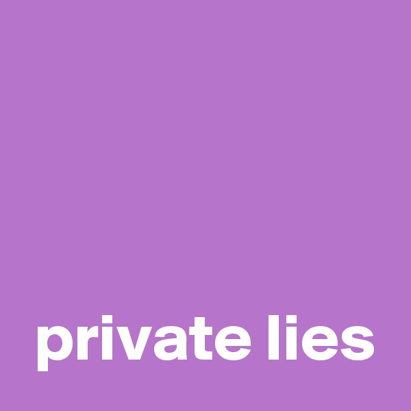 



 private lies
