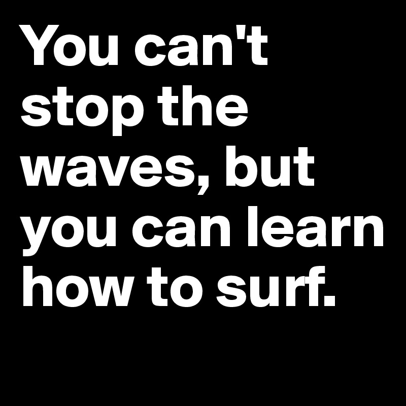 You can't stop the waves, but you can learn how to surf.