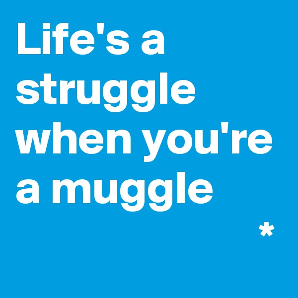 Life's a struggle when you're a muggle
                          *