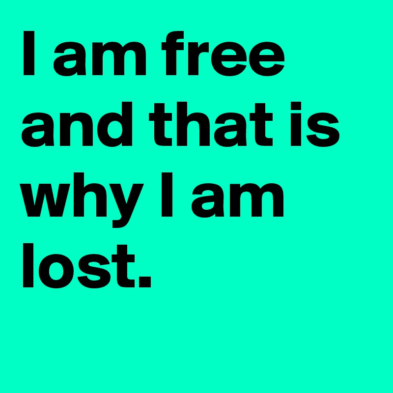 I am free and that is why I am lost.
