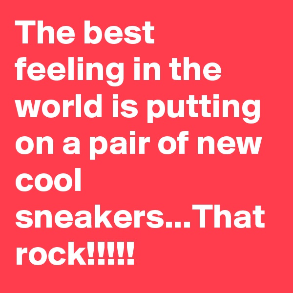 The best feeling in the world is putting on a pair of new cool sneakers...That rock!!!!!