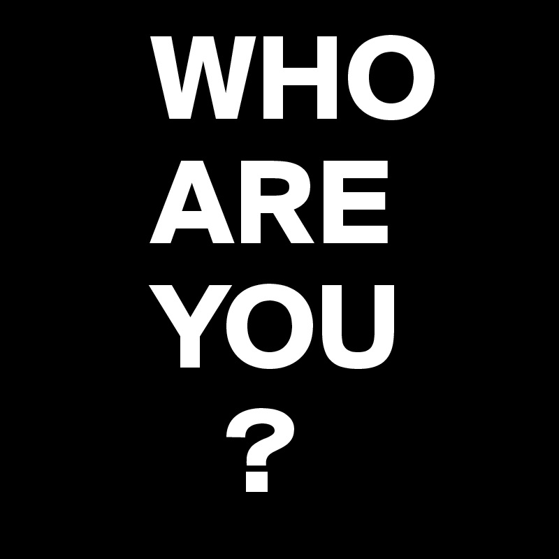      WHO
     ARE
     YOU
        ?  