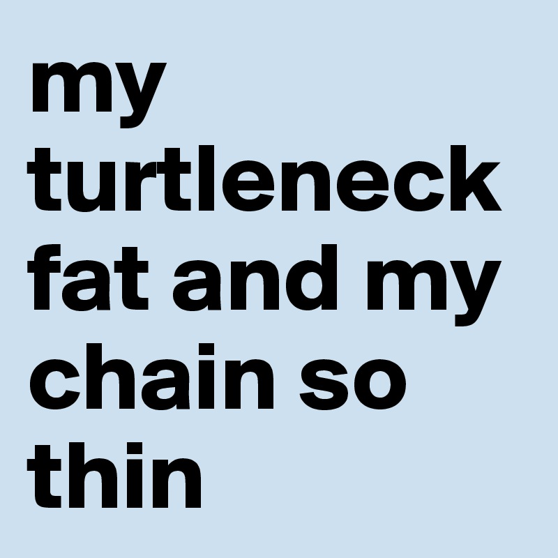 my turtleneck fat and my chain so thin