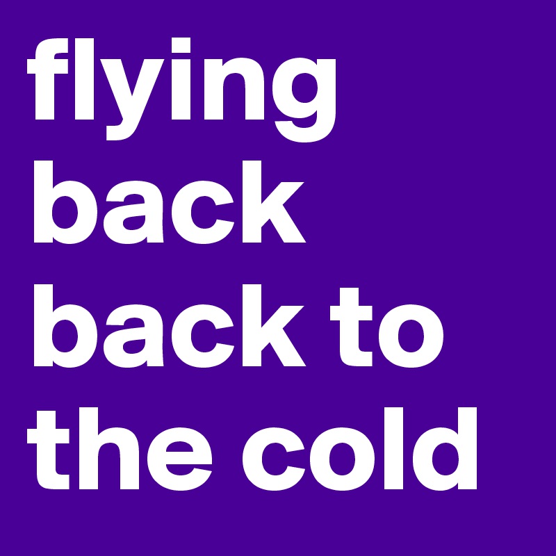 flying back
back to the cold