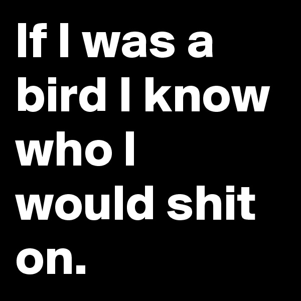 If I was a bird I know who I would shit on.