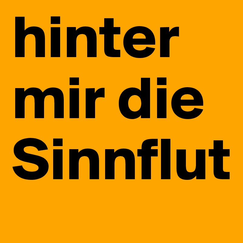 hinter mir die Sinnflut