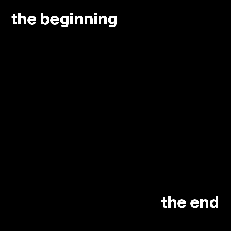 the beginning









   
                                             the end