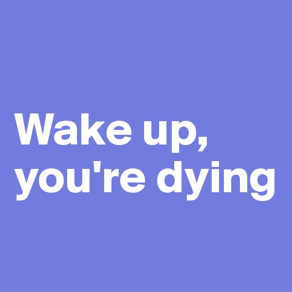 

Wake up, you're dying 
