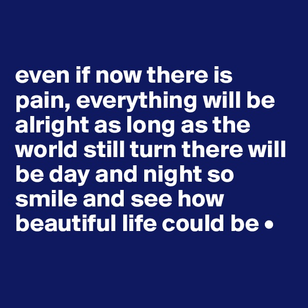 

even if now there is pain, everything will be alright as long as the world still turn there will be day and night so smile and see how beautiful life could be • 

