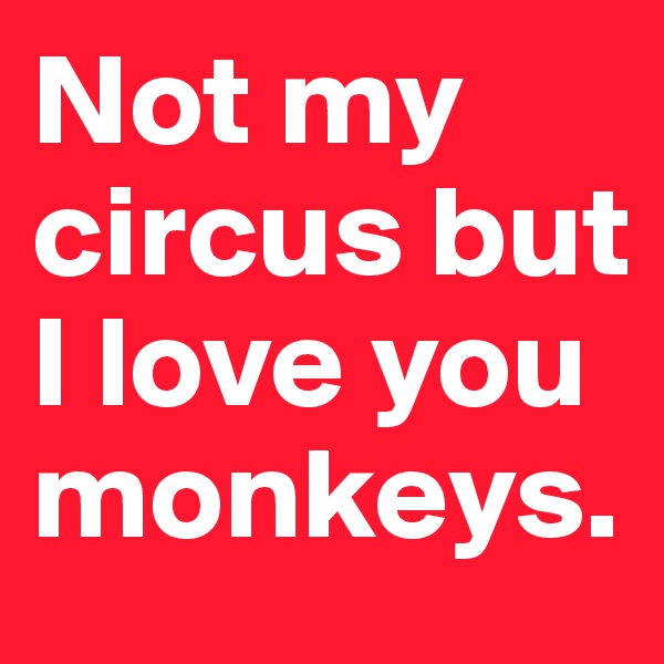 Not my circus but I love you monkeys.
