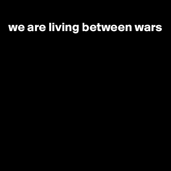 
we are living between wars









