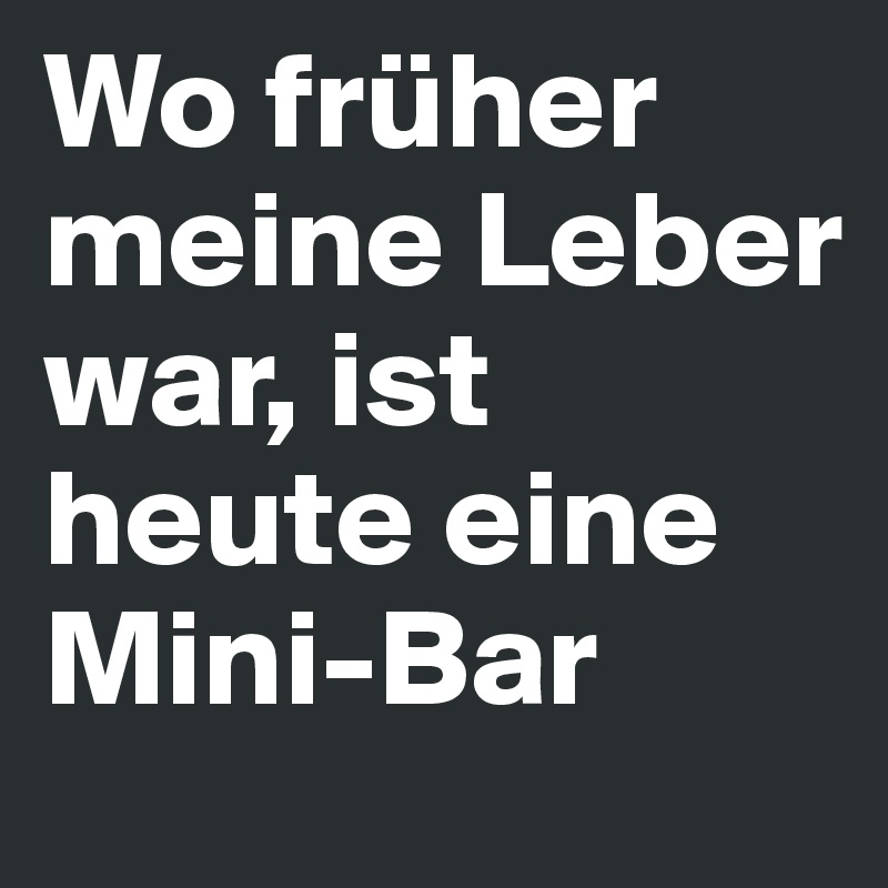 Wo früher meine Leber war, ist heute eine Mini-Bar