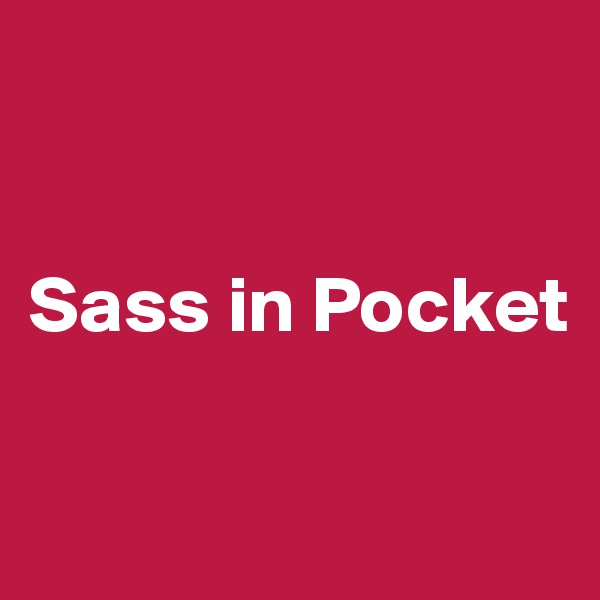 


Sass in Pocket

