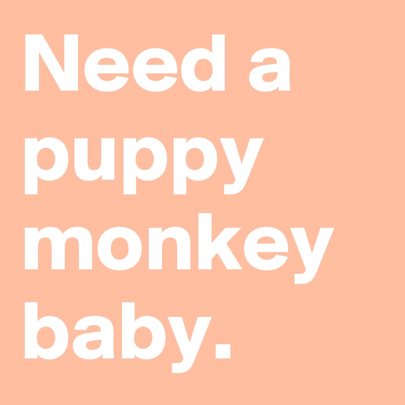 Need a puppy monkey baby.