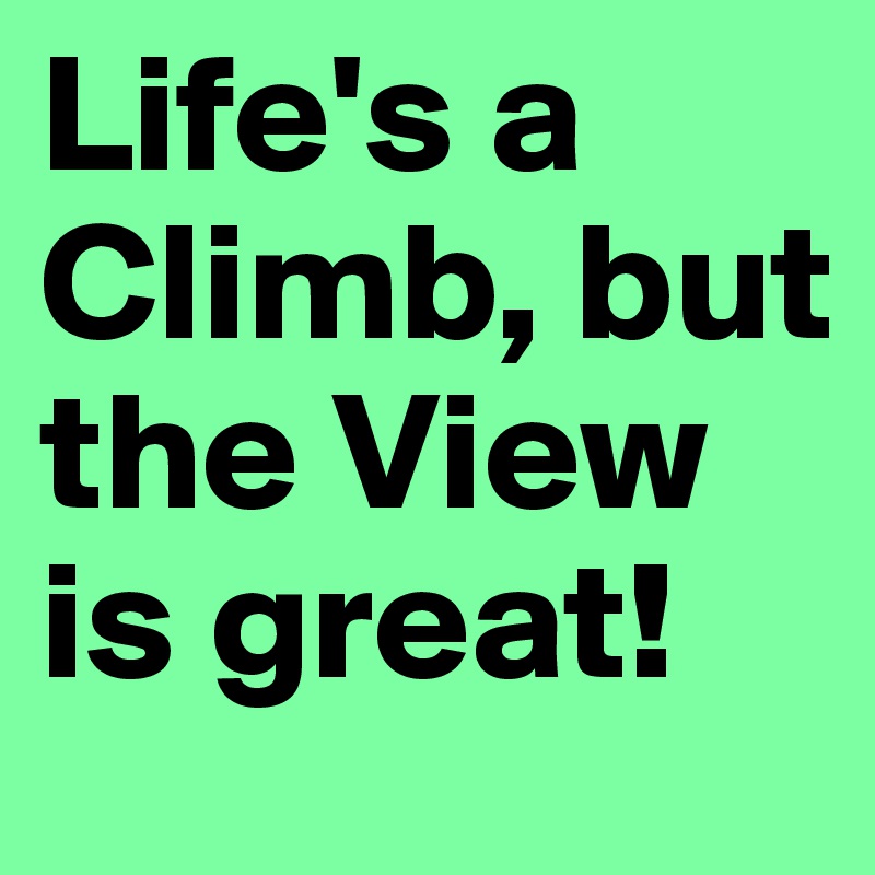 Life's a Climb, but the View is great!