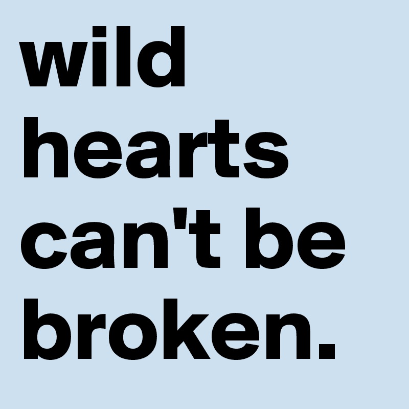 wild hearts can't be broken.        