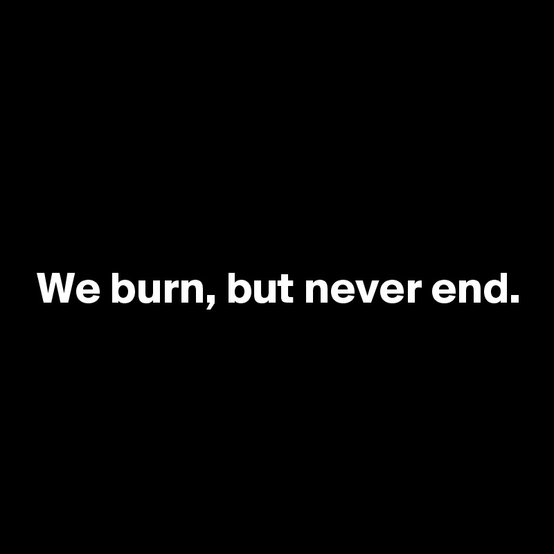 




 We burn, but never end.




