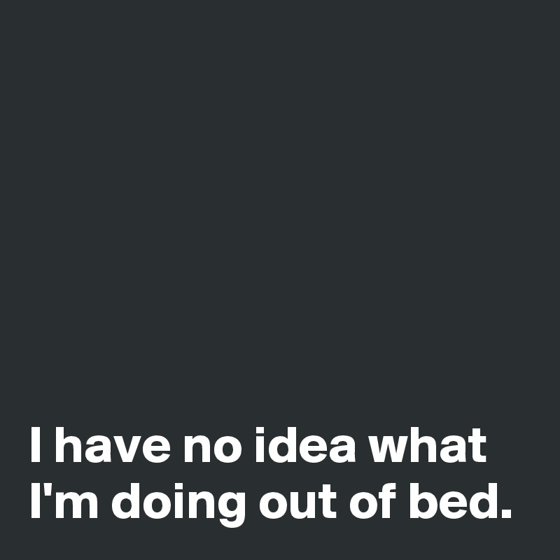 






I have no idea what I'm doing out of bed.