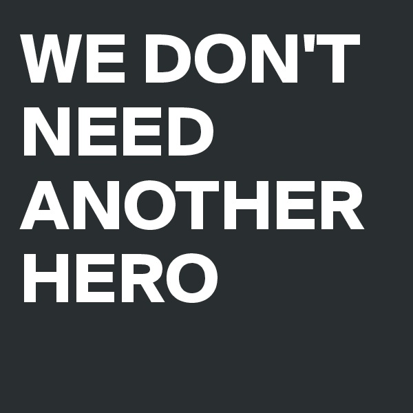 WE DON'T NEED ANOTHER HERO
