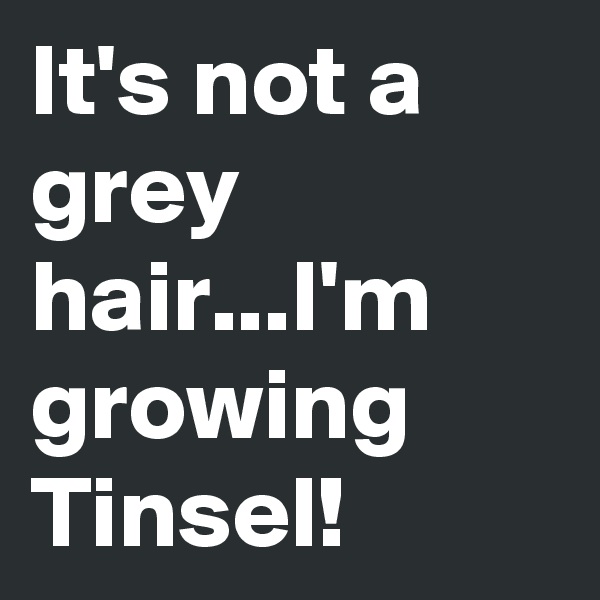 It's not a grey hair...I'm growing Tinsel!