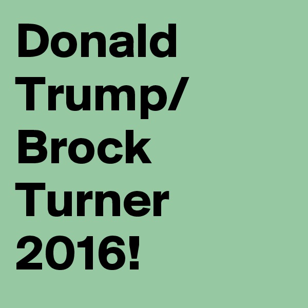 Donald Trump/ Brock Turner 2016!