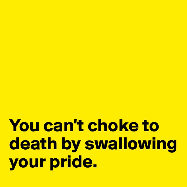 





You can't choke to death by swallowing your pride. 