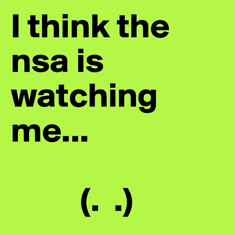 I think the nsa is watching me...

          (.  .)