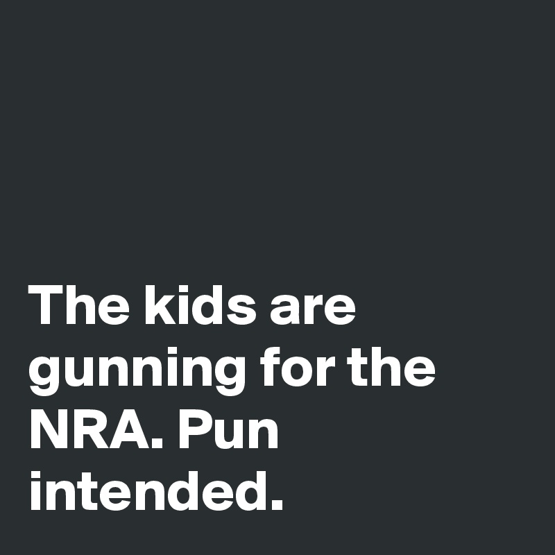 



The kids are gunning for the NRA. Pun intended.