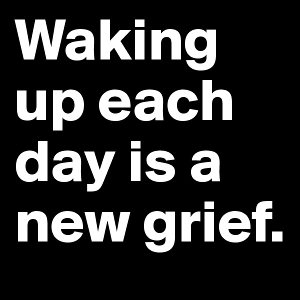 Waking up each day is a new grief.