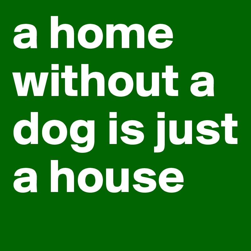 a home without a dog is just a house