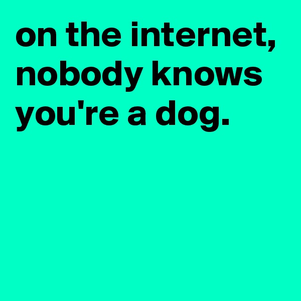 on the internet, nobody knows you're a dog.


