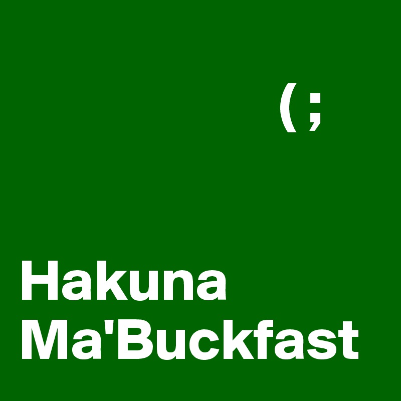              
                      ( ;


Hakuna
Ma'Buckfast
