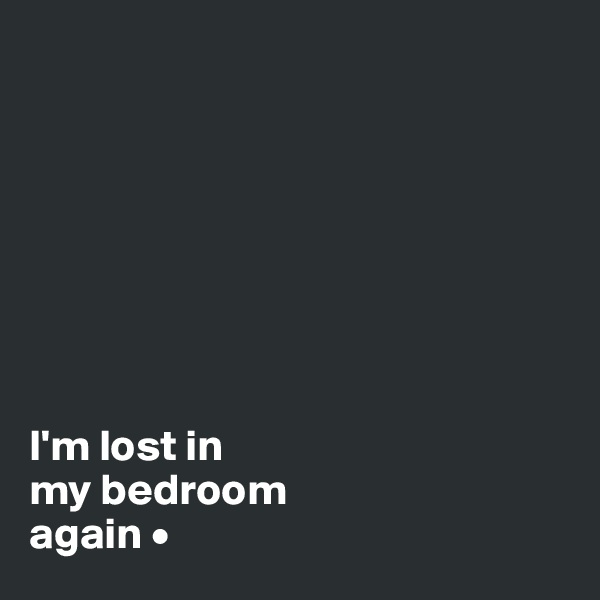 








I'm lost in
my bedroom
again •
