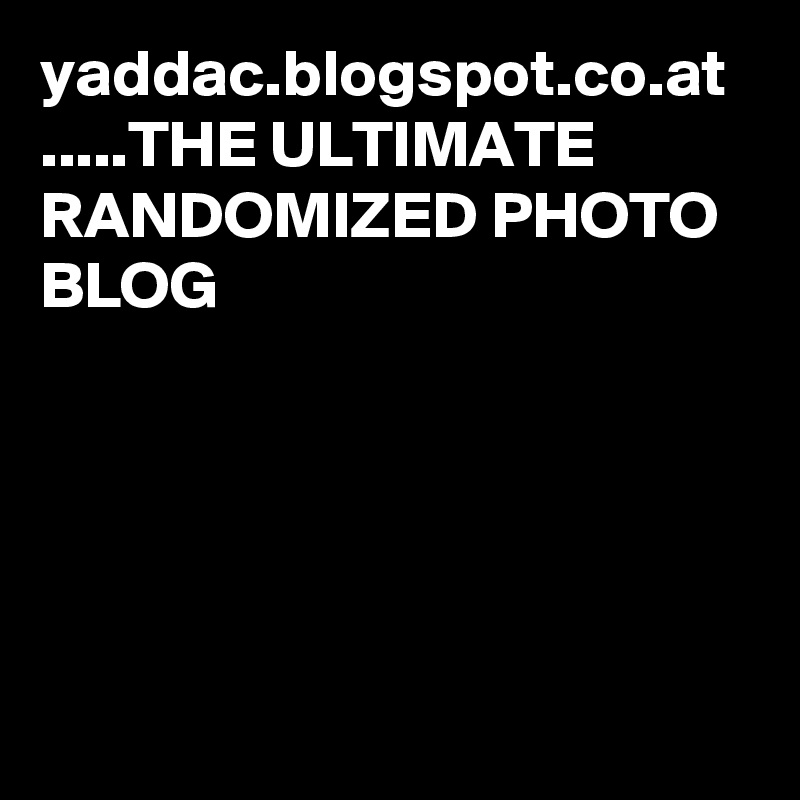 yaddac.blogspot.co.at .....THE ULTIMATE RANDOMIZED PHOTO BLOG