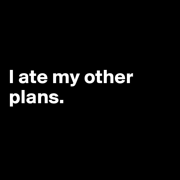 


I ate my other plans.


