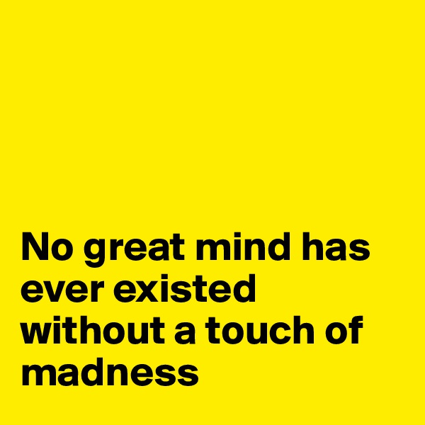 




No great mind has ever existed without a touch of madness