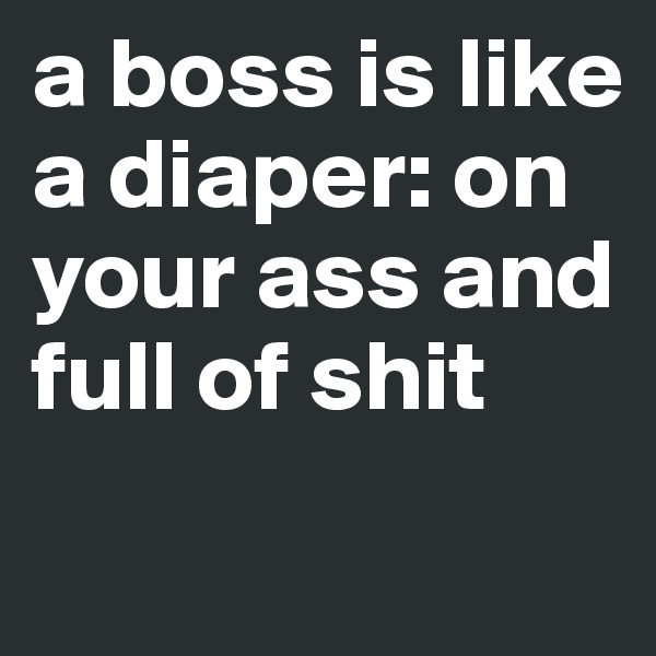 a boss is like a diaper: on your ass and full of shit
